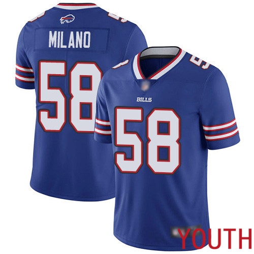 Youth Buffalo Bills 58 Matt Milano Royal Blue Team Color Vapor Untouchable Limited Player NFL Jersey